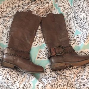 Knee high faux leather boots